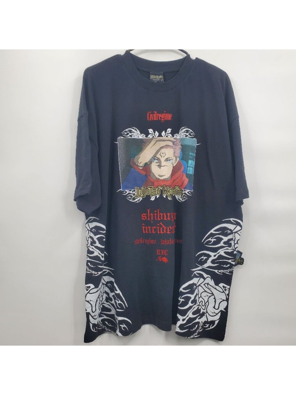 Jujutsu Kaisen X Civile Regime Distressed Graphic Tee Shirt Top Men Size XL NWT